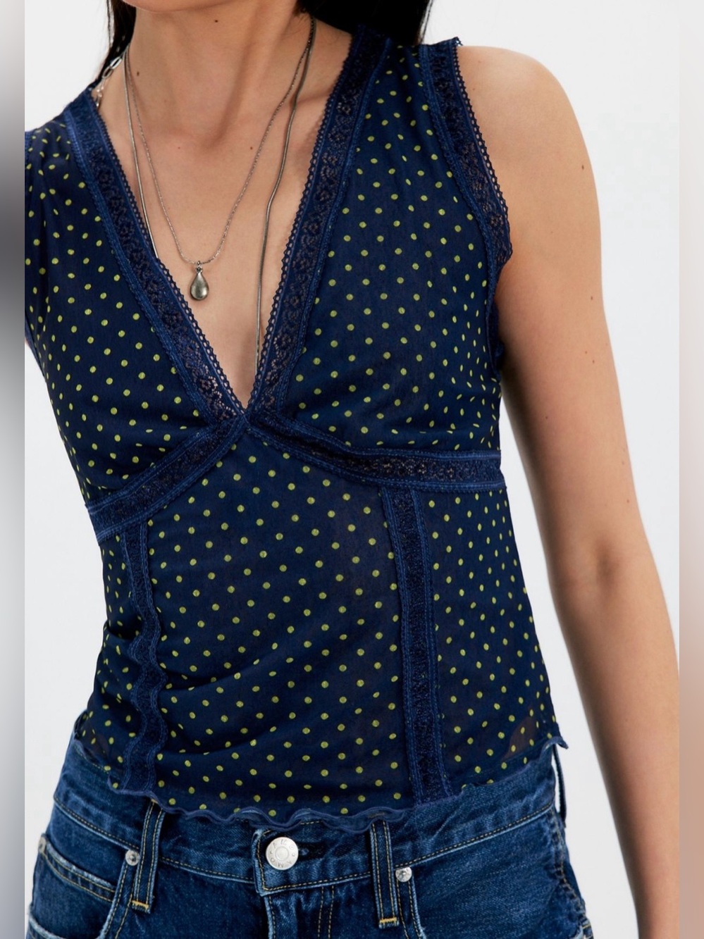 NWT FREE PEOPLE TRUE ROMANCE TANK NIGHT SKY COMBO